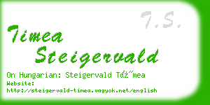 timea steigervald business card